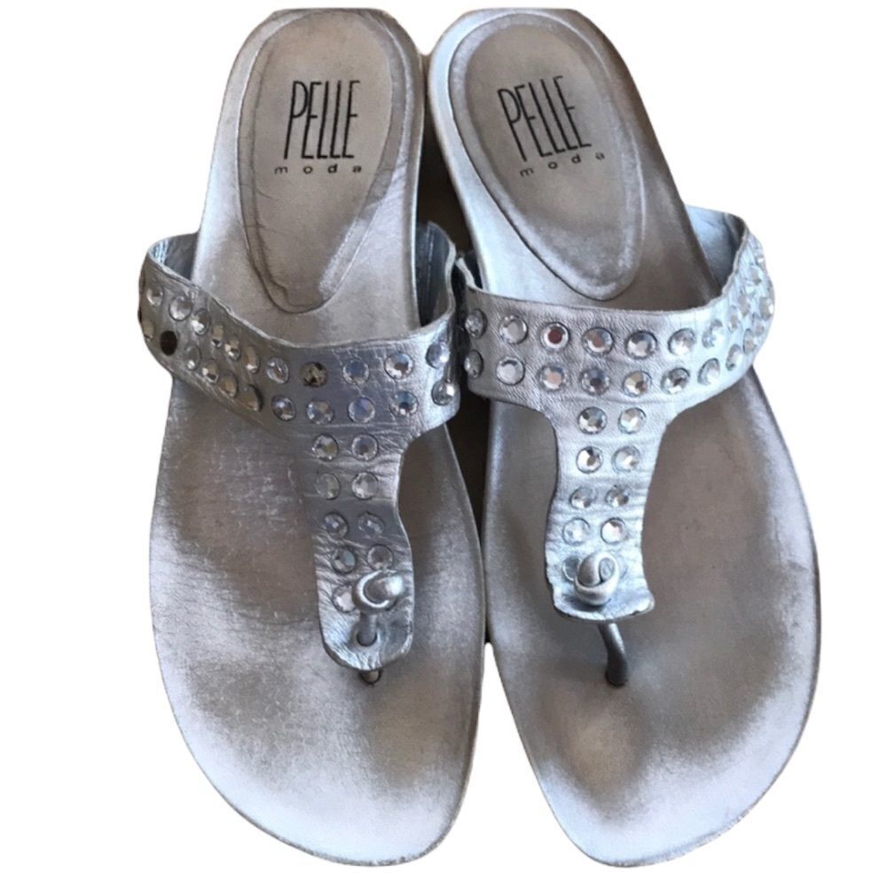 Silver rhinestone sandals 